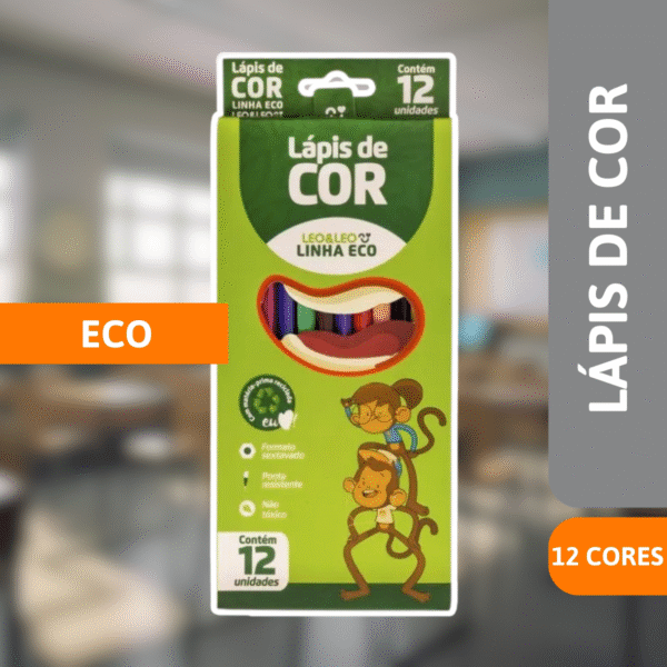 Lápis De Cor C/ 12 Cores Resina Sextavado Eco - LEONORA - Imagem 2