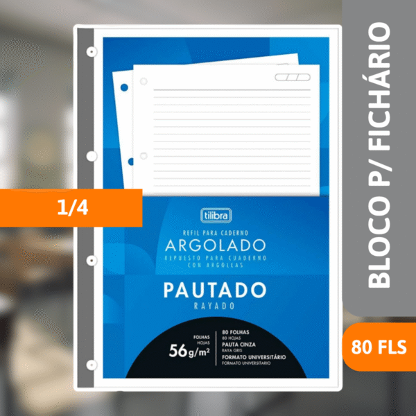 Bloco P/ Fichario 1/4 80 Fls Triflex - TILIBRA - Imagem 2