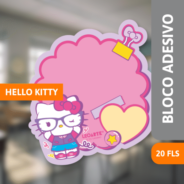 Bloco Adesivo 20 Folhas Hello Kitty - LEONOR - Imagem 2