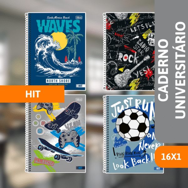 Caderno Universitário Capa Dura 16x1 256Fls Hit - TILIBRA - Imagem 2