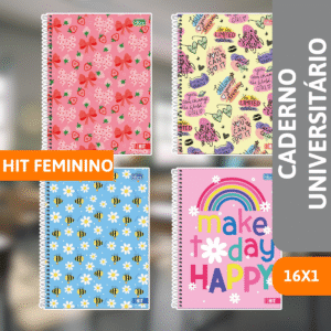 Caderno Universitário Capa Dura 16x1 256Fls Hit Fem - TILIBRA