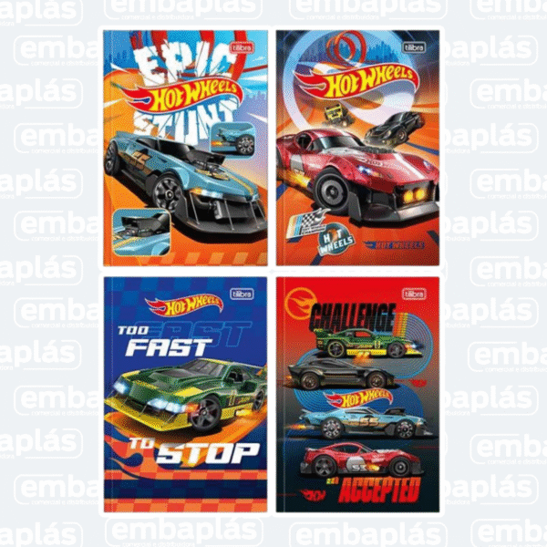 Caderno Brochurão Capa Dura 80 Fls Hot Wheels - TILIBRA