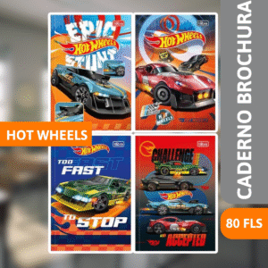 Caderno Brochurão Capa Dura 80 Fls Hot Wheels - TILIBRA
