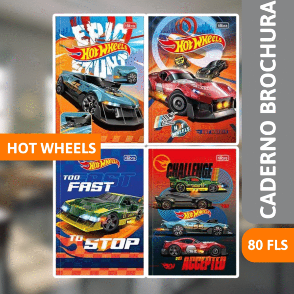 Caderno Brochurão Capa Dura 80 Fls Hot Wheels - TILIBRA - Imagem 2