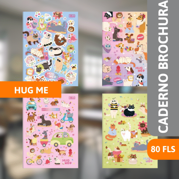 Caderno Brochurão Capa Dura 80 Fls Hug Me - TILIBRA - Imagem 2