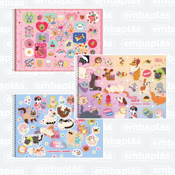 Caderno Cartografia Capa Dura 80 Fls Hug Me - TILIBRA