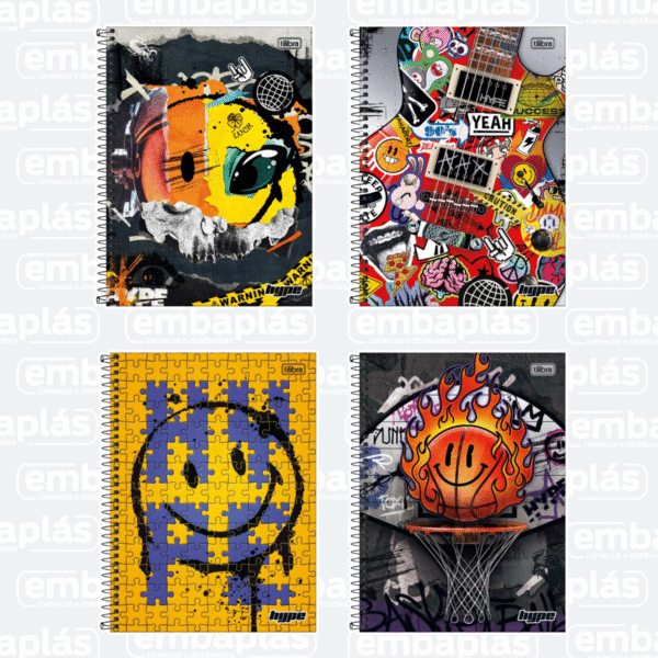Caderno Universitário Capa Dura 16x1 256Fls Hype - TILIBRA