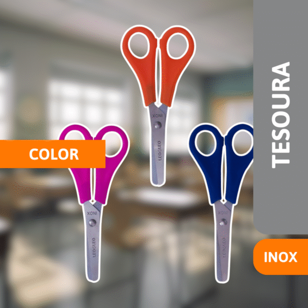 Tesoura Escolar Inox - LEONORA - Imagem 2