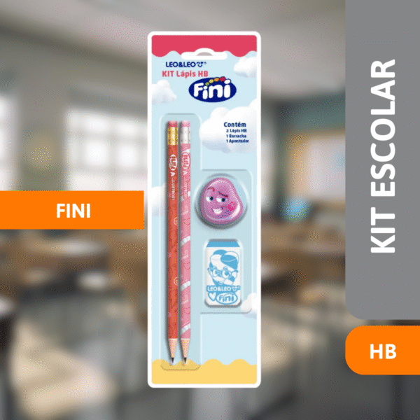 Kit Lápis HB Fini 2 Lápis + Apontador + Borracha - LEONORA - Imagem 2
