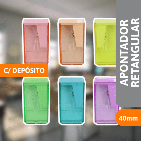 Apontador C/ Depósito Retangular 40mm Pastel Trend - Leonora - Imagem 2