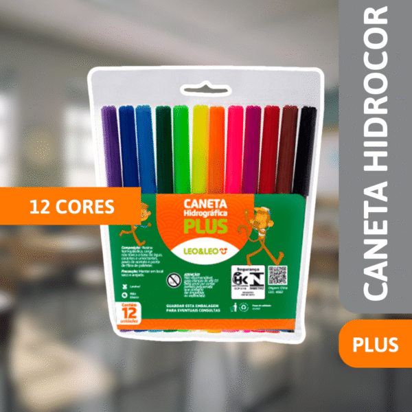 Canetinha Hidrocor Plus C/ 12 Cores - LEONORA - Imagem 2