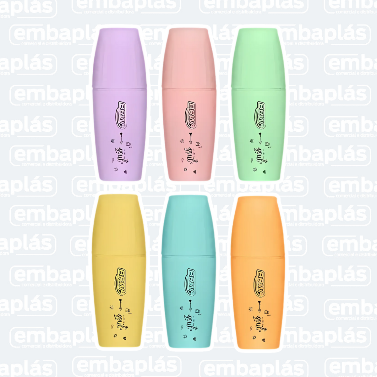 Marca Texto Cor Pastel Mini - BRW