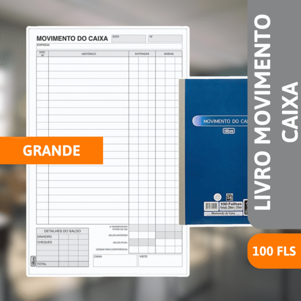 Livro Movimento Caixa Grande 100 Fls - TILIBRA - Imagem 2