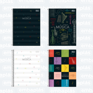 Caderno Universitário Capa Dura musica 80 Fls - TILIBRA