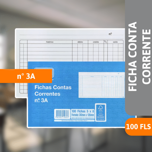 Ficha Conta Corrente N3A 5x8 100Fls - TILIBRA - Imagem 2