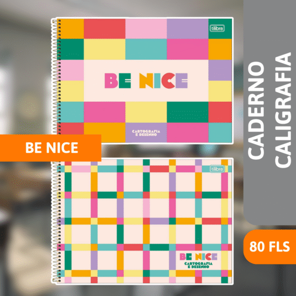 Caderno Cartografia Capa Dura 80 Fls Be Nice - TILIBRA - Imagem 2