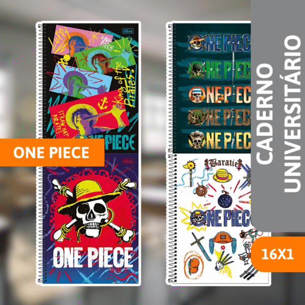 Caderno Universitário Capa Dura 16x1 256Fls One Piece - TILIBRA - Imagem 2