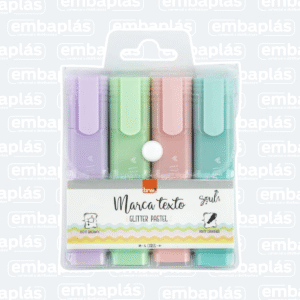 Marca Texto Cor Pastel C/ Glitter 4 Un - BRW