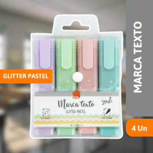 Marca Texto Cor Pastel C/ Glitter 4 Un - BRW