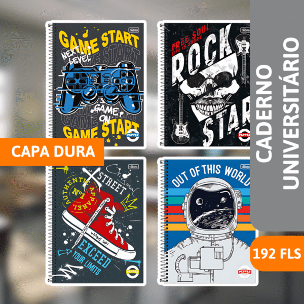 Caderno Universo Capa Dura 12x1 192 Fls Pepper - TILIBRA - Imagem 2
