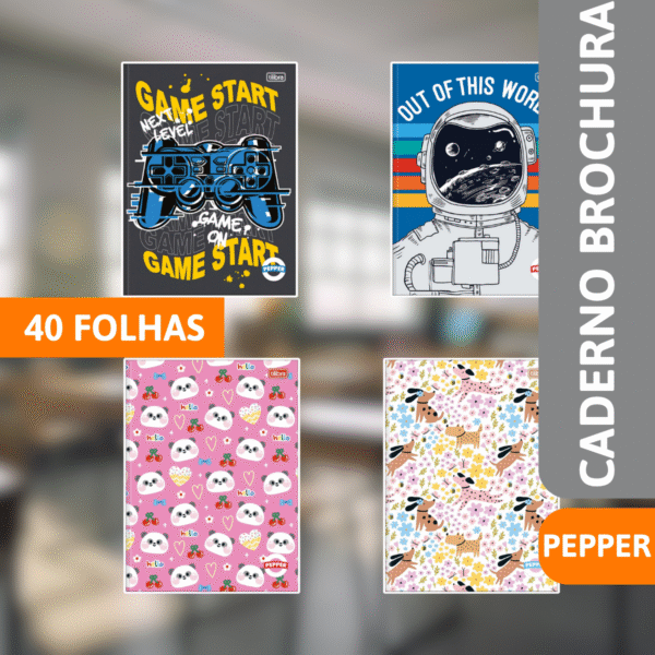 Caderno Brochurão Capa Dura 40 Fls Pepper - TILIBRA - Imagem 2