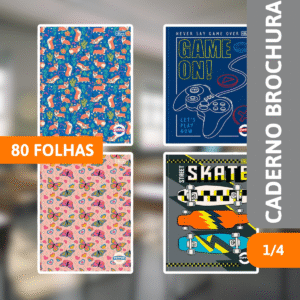 Caderno Brochura Capa Dura 1/4 80 Fls Pepper - TILIBRA