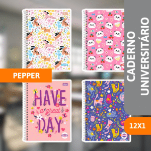 Caderno Universitário Capa Dura 12x1 192Fls Pepper Fem - TILIBRA
