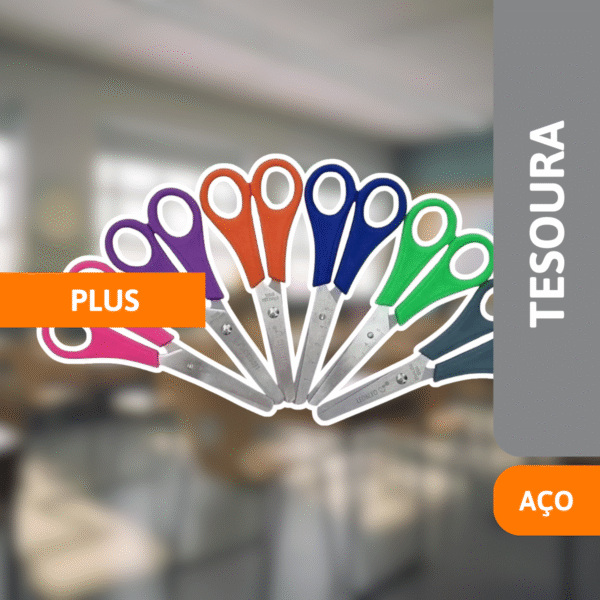 Tesoura Escolar De Aço Inox  Plus - LEONORA - Imagem 2
