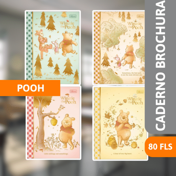 Caderno Brochura Capa Dura Pooh 80 Fls - Tilibra - Imagem 2