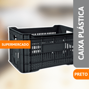 Caixa Plástica Supermercado Preta - ARQPLAST