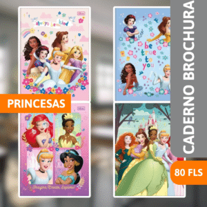 Caderno Brochura Capa Dura 80 Fls Princesas - TILIBRA