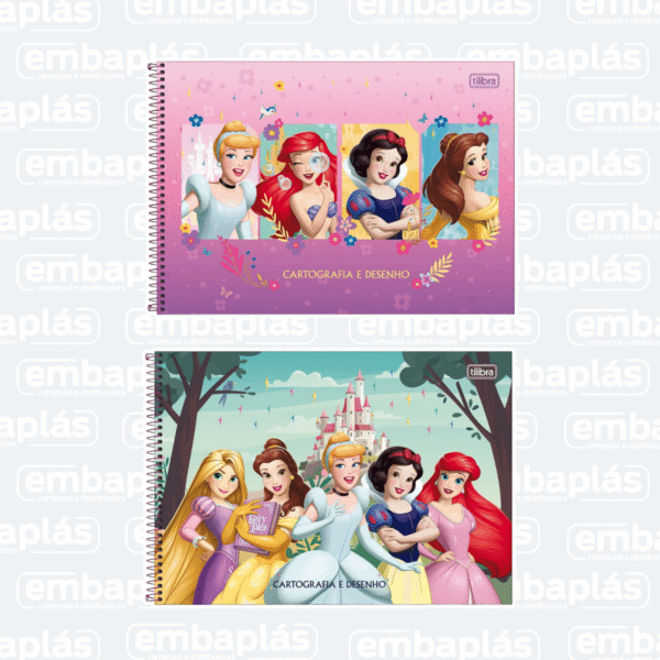 Caderno Cartografia Capa Dura 80Fls Princesa - TILIBRA