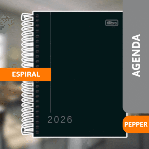 Agenda Espiral Pepper Preto - TILIBRA