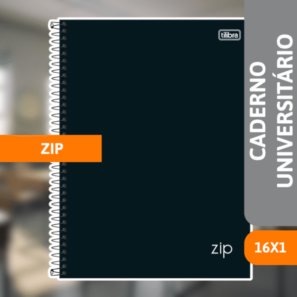 Caderno Universitário Capa Dura 16x1 256Fls Zip Pt - TILIBRA - Imagem 2