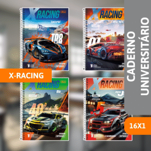 Caderno Universitário Capa Dura 16x1 256Fls X Racing - TILIBRA