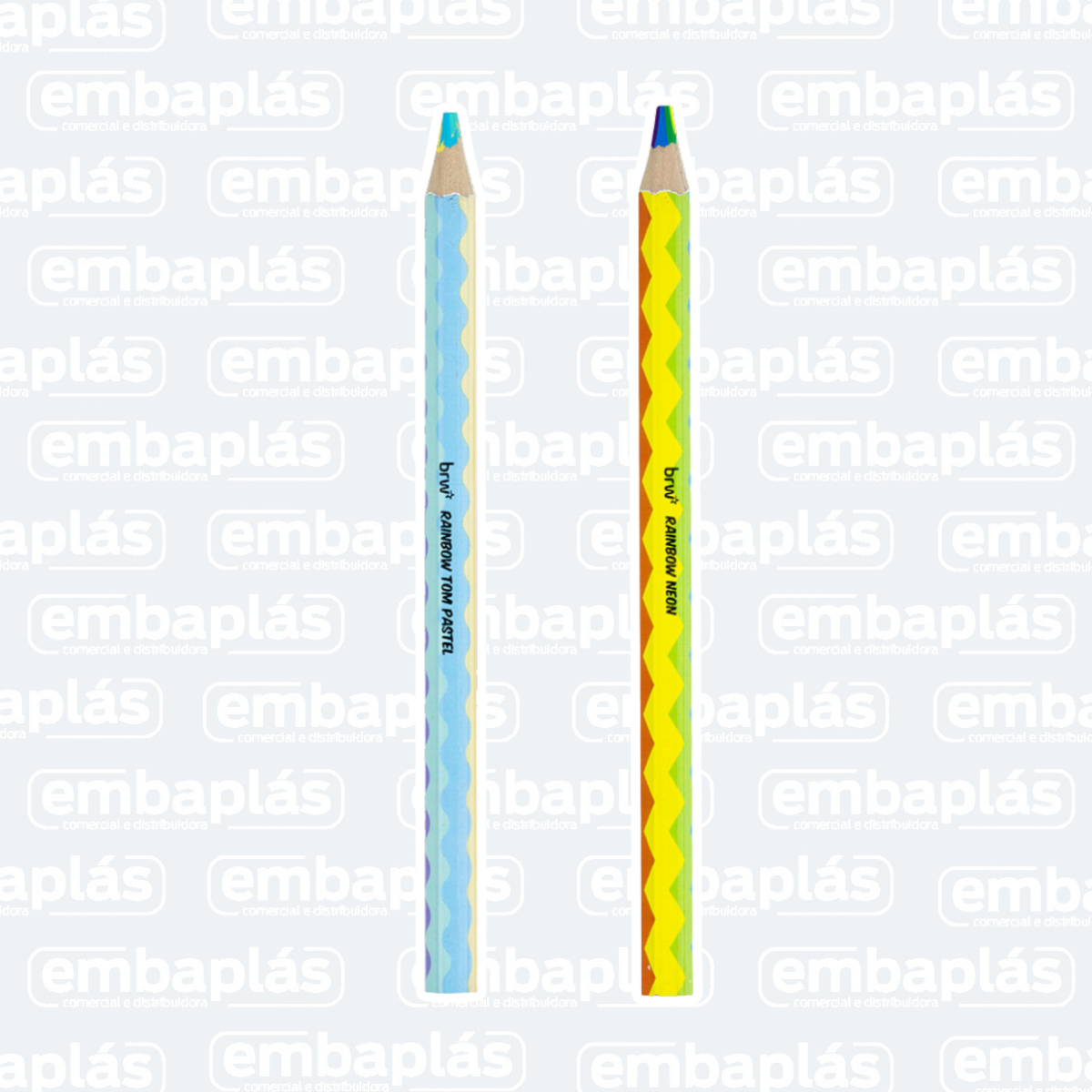 Lápis De Cor De Madeira Rainbow Big Pastel E Neon - BRW