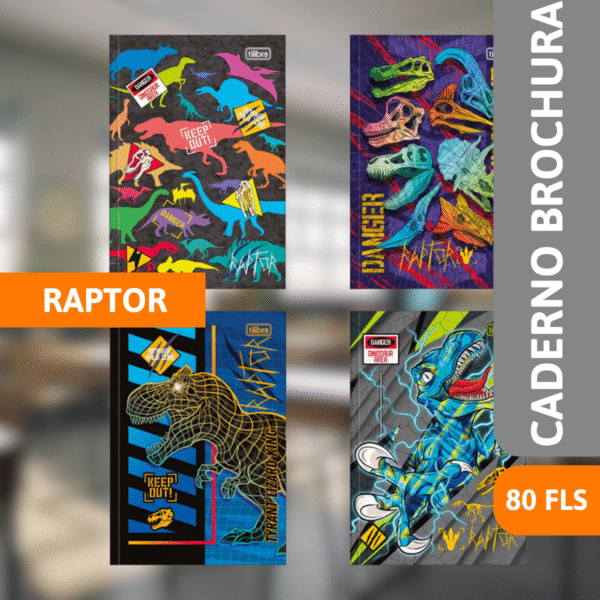 Caderno Brochura Capa Dura 80 Fls Raptor - TILIBRA - Imagem 2