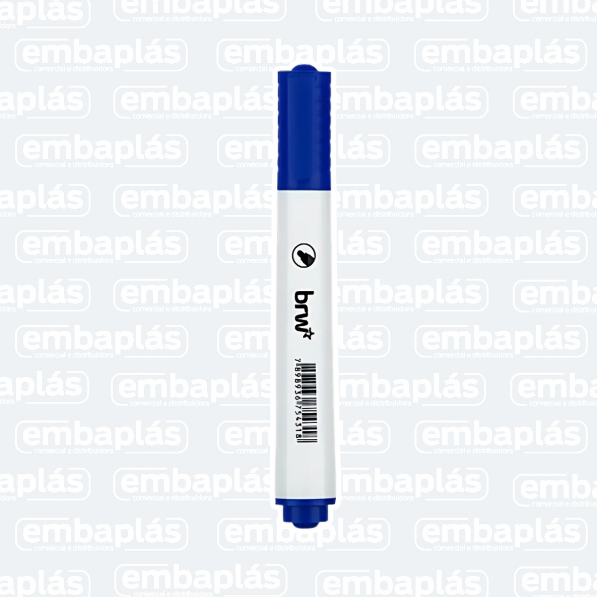 Marcador P/ Quadro Branco Ponta Redonda Azul - BRW