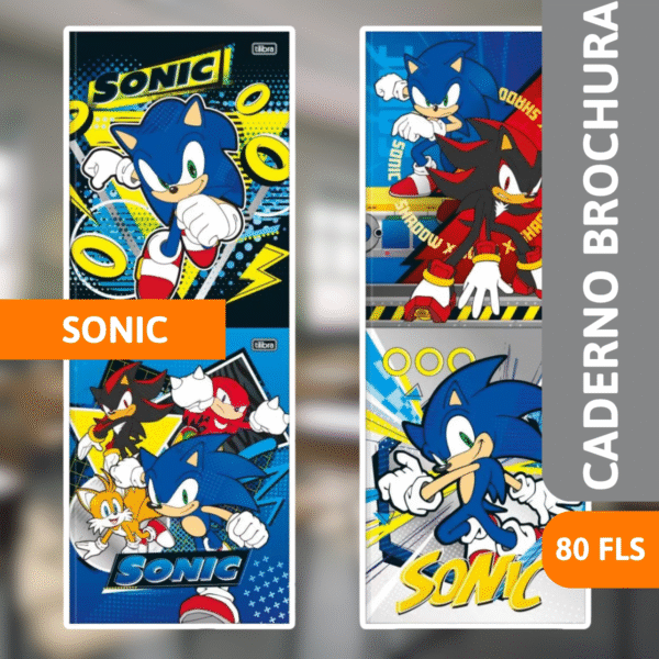 Caderno Brochurão Capa Dura 80 Fls Sonic - TILIBRA - Imagem 2