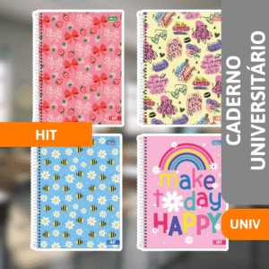 Caderno Universitário Capa Dura 1x1 80 Fls Hit Fem - TILIBRA