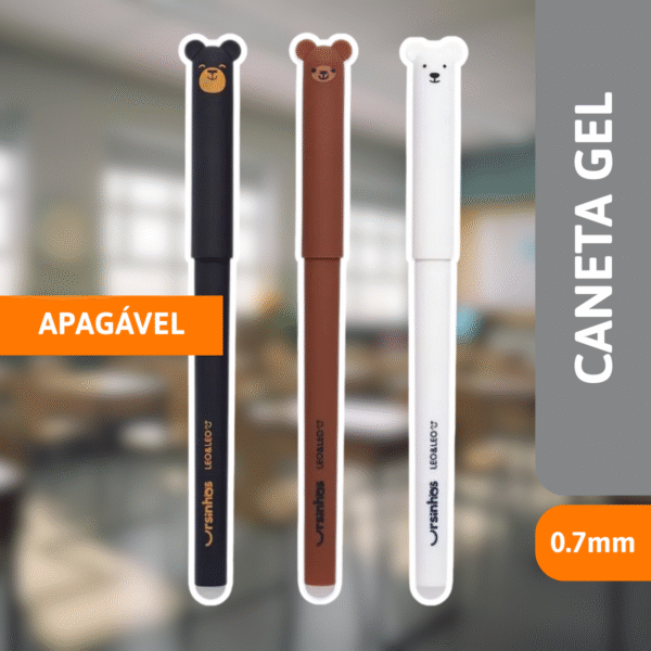 Caneta Gel 0.7mm Apagável Ursinhos - LEONORA - Imagem 2