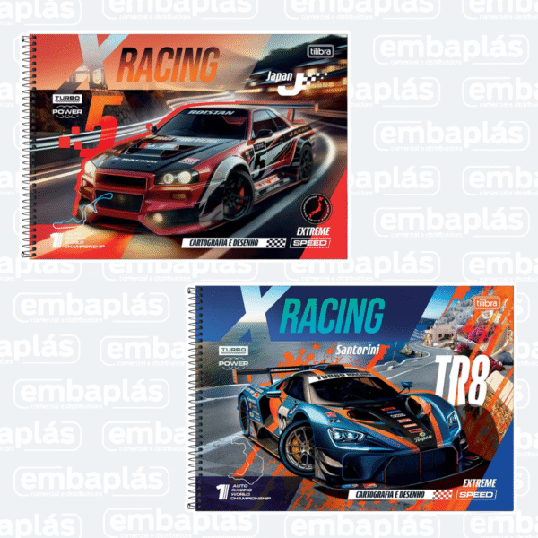 Caderno Cartografia Capa Dura 80 Fls X-Racing - TILIBRA