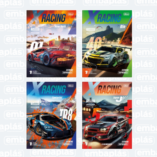 Caderno Brochura Capa Dura 80 X-Racing - TILIBRA