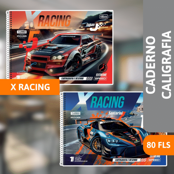 Caderno Cartografia Capa Dura 80 Fls X-Racing - TILIBRA - Imagem 2