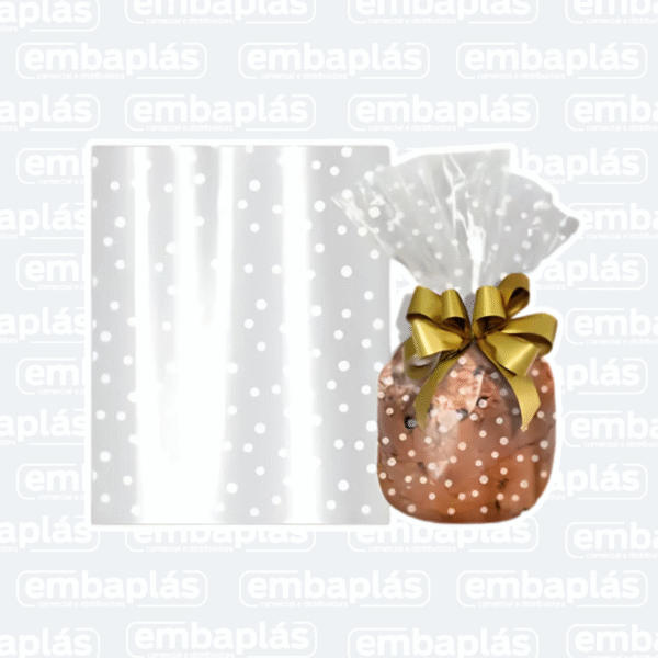 Saco Celofane Bolinha Branca 15x22 - VMP