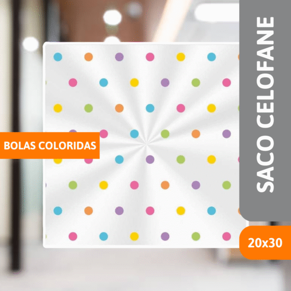 Saco Celofane Bolas Coloridas 20x30 - VMP - Imagem 2