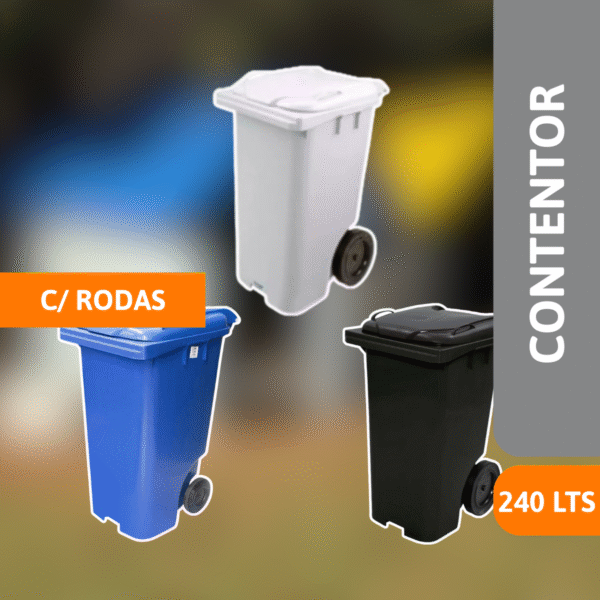 Contentor C/ Rodas 240 Litros - JSN - Imagem 2