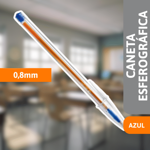 Caneta esferográfica Fina 0,8mm Azul - BIC - Imagem 2