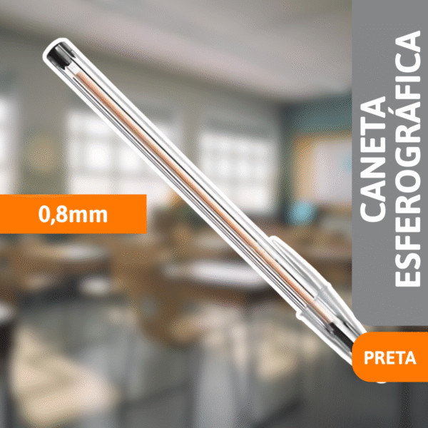 Caneta Esferográfica Fina 0,8mm Preta - BIC - Imagem 2