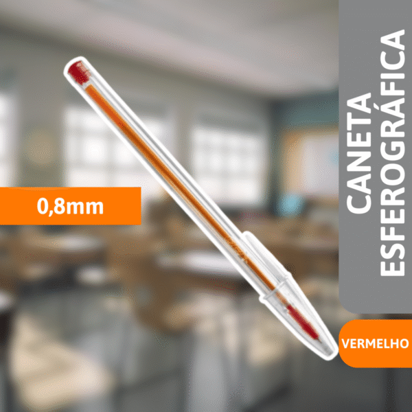 Caneta Esferográfica Fina 0,8mm Vermelha - BIC - Imagem 2